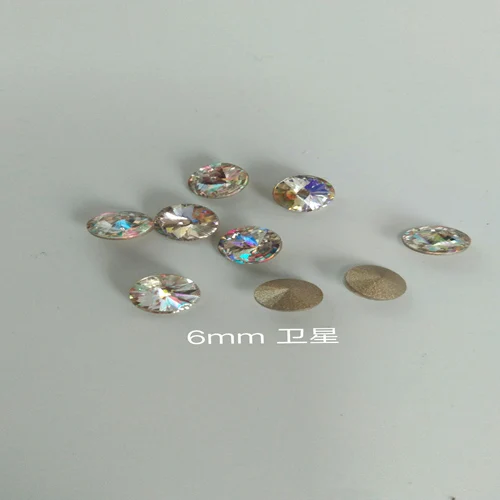 5pcs Super Glitter Crystal Nail Gems Oval Raindrop Diamond Shinny Stone Nail Art Rhinestone Jewelry Phone Manicure Tools - Цвет: 6X6 satellite