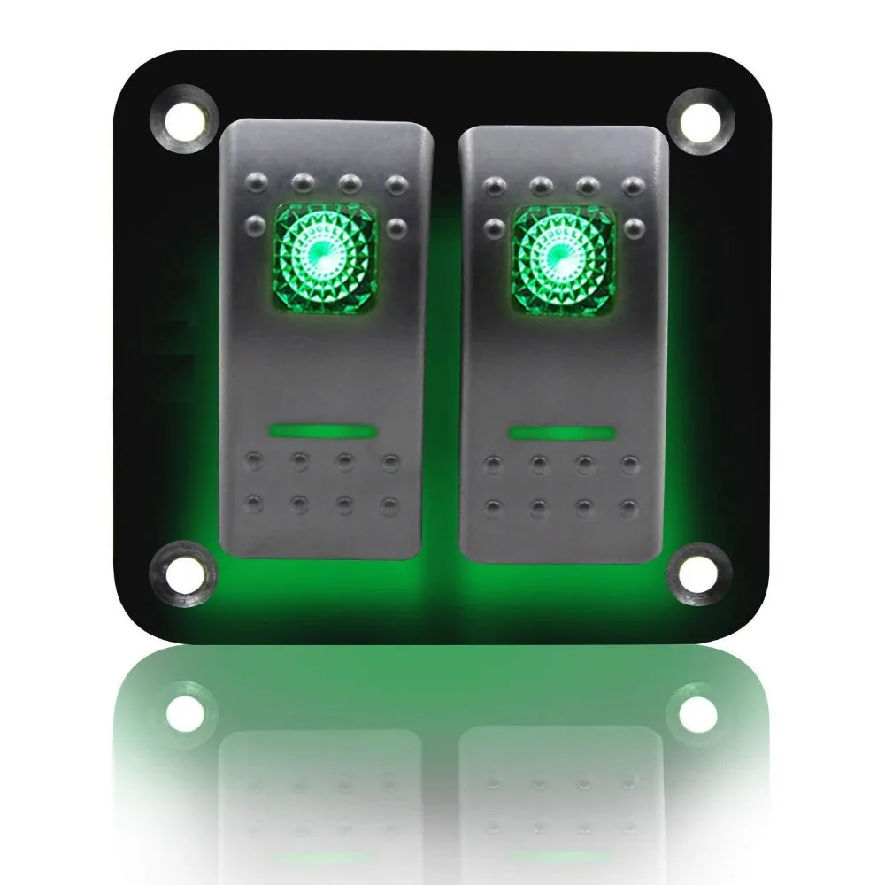 Клавишный переключатель с алюминиевой панелью 2 переключателя 5 контактов