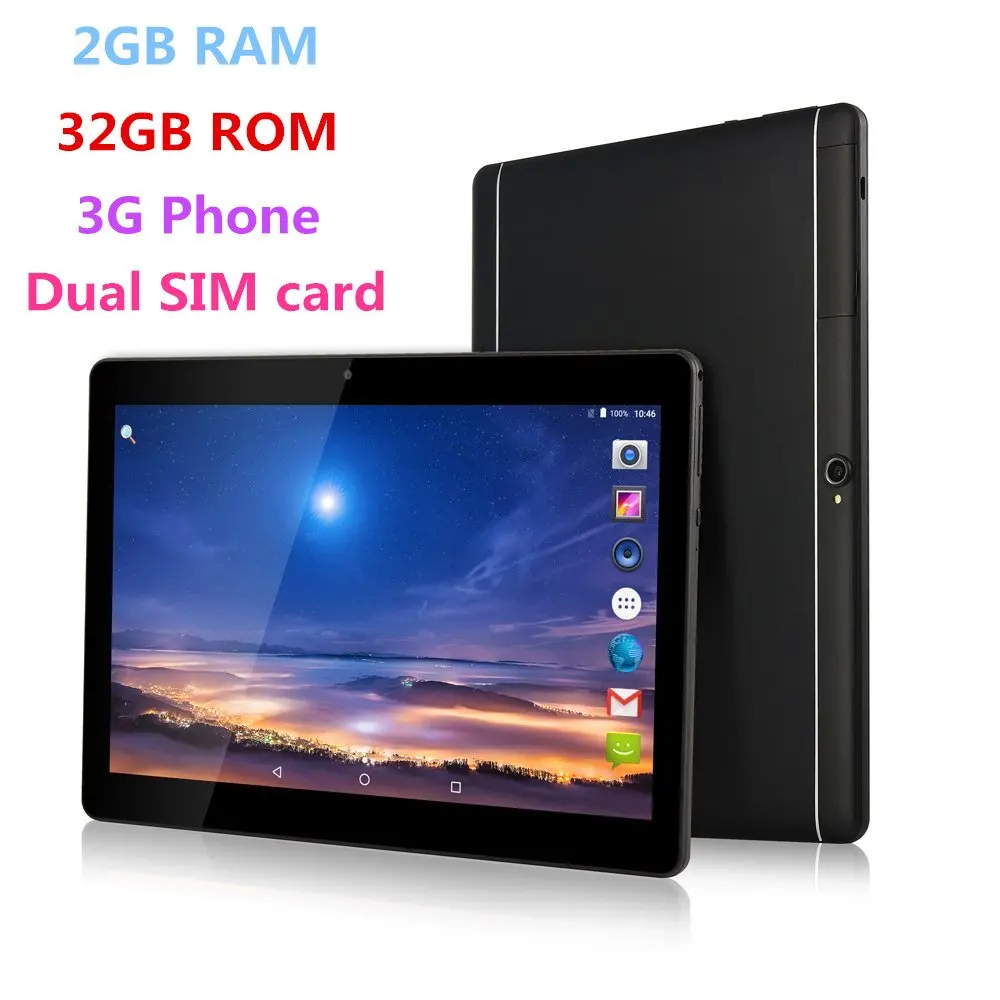 10 дюймов 3G Phablet Android 7 0 четырехъядерный процессор 32 ГБ ROM 2 Гб RAM Call Phone Tablet PC