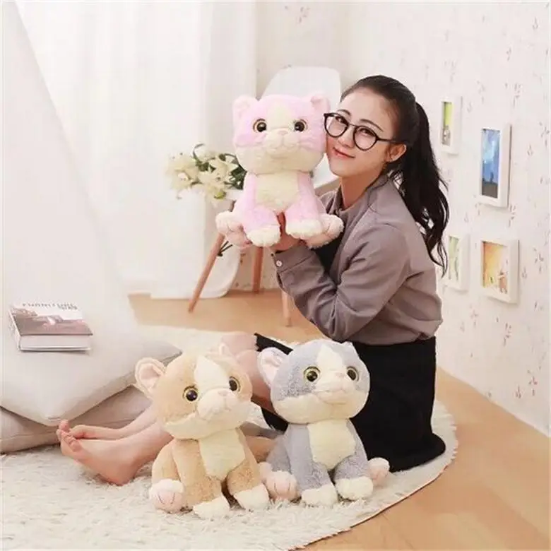 Новая Милая мультяшная кошка с длинным хвостом плюшевая игрушка милые большие