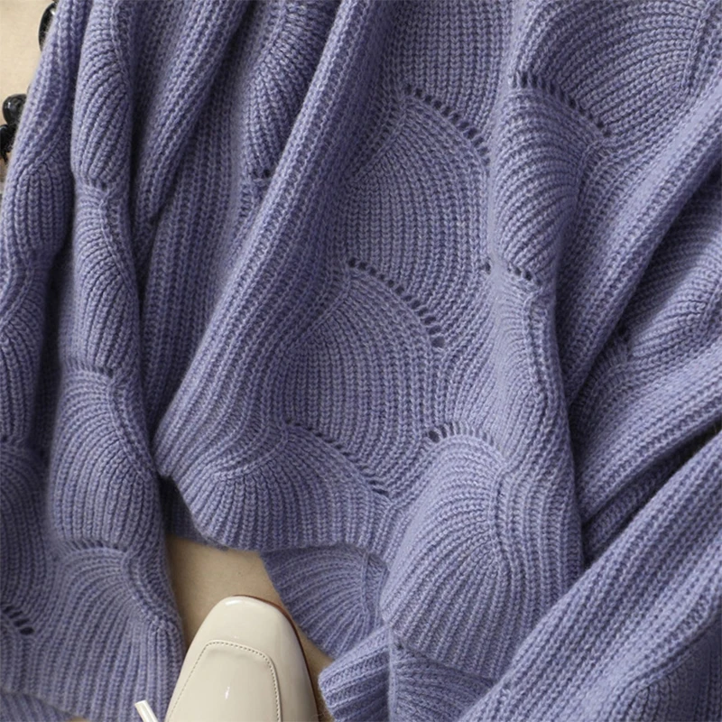 Shuchan New Womens Sweaters For Fall 2018 Women Knitted Sweater Flare Sleeve Hollow Out Female Knitting Pullovers Loose | Женская одежда