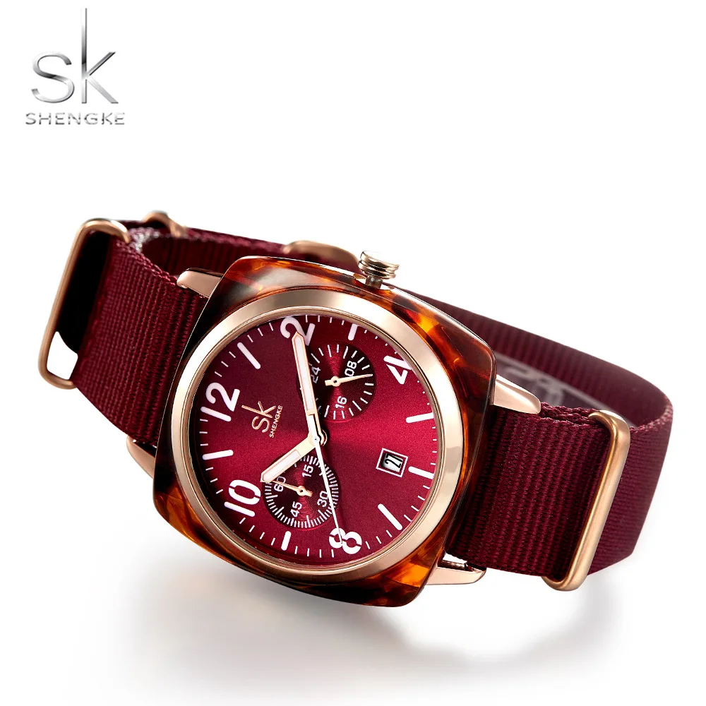 Shengke Fashion Watch Women Nylon Belt Quartz Clock Wristwatch ladies Relogio Feminino Zegarek Damski new 2019 | Наручные часы