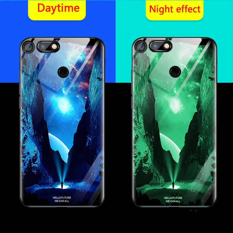 Светящийся чехол для телефона для huawei Honor V30 V20 V10 V9 10 9 Lite 9i ночной блеск Стекло чехол для Honor 20 9X 8X 7X 6X 8C PLAY чехол - Цвет: 05