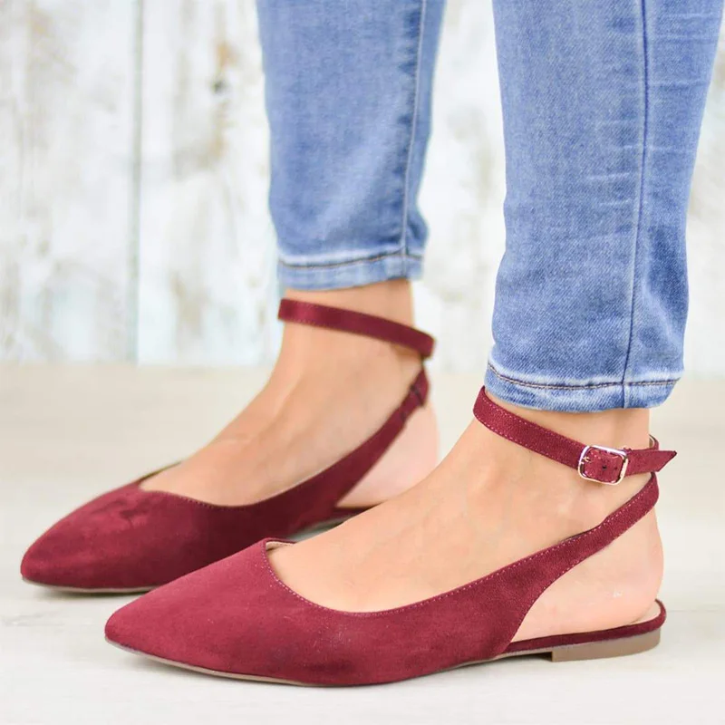 Женские босоножки на низком каблуке Повседневная модная обувь из флока для