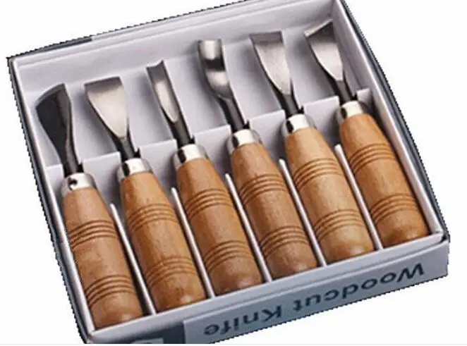 6pcs Резьба по дереву с Ножи набор инструментов 6 шт./компл. с дятлами рост DIY ручной инструмент зубило Набор ножей набор инструментов для деревообработки - Цвет: 6pcs