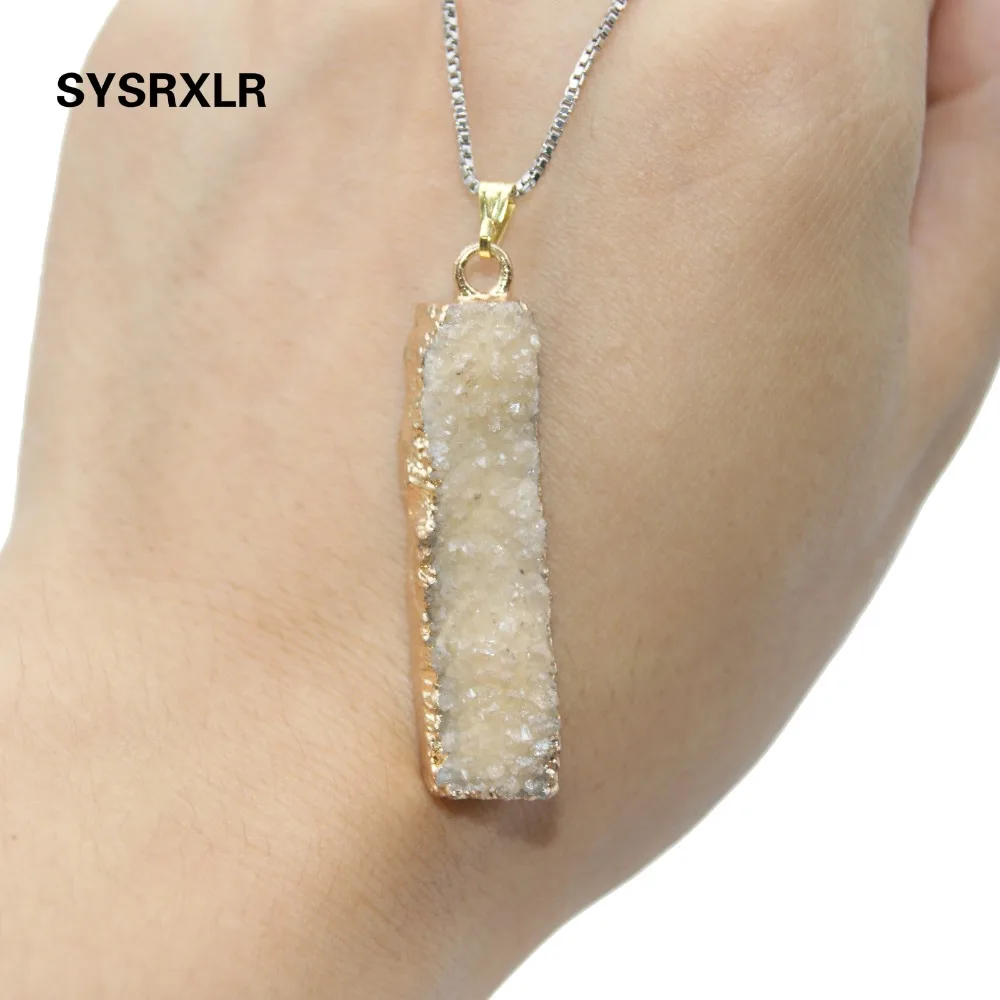 Оптовая продажа уникальный Прямоугольный кулон из натурального драгоценного