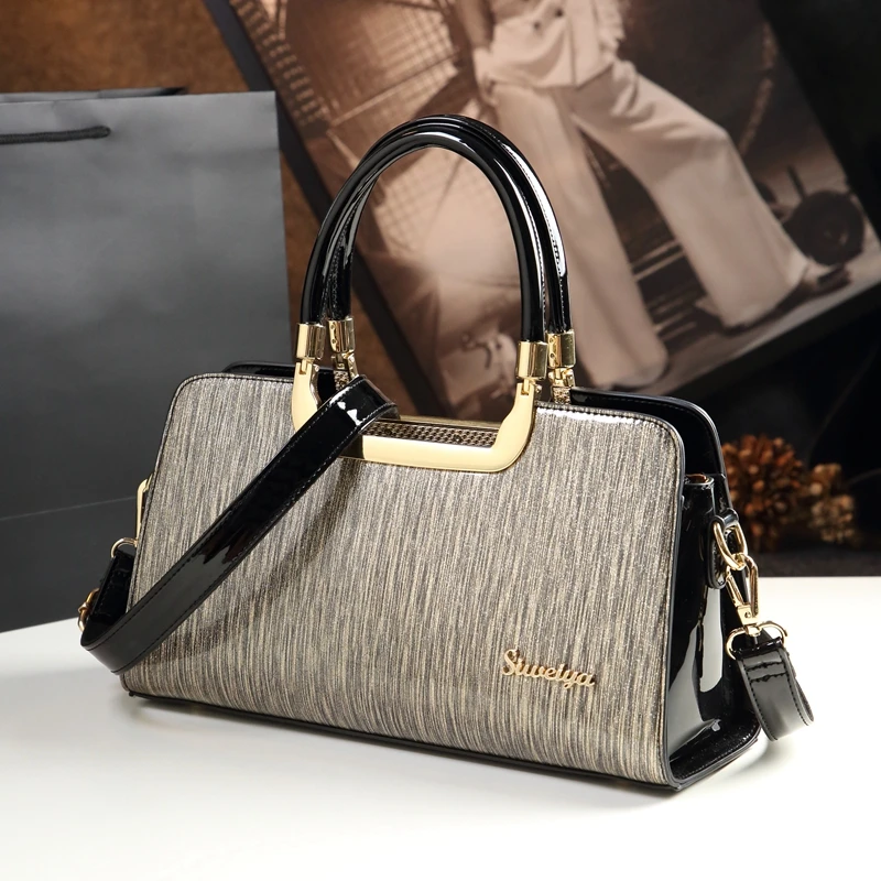 Koop ICEV Nieuwe Eenvoudige Streep Lakleer Handtassen Organisator Vrouwen Lederen Messenger Bag Dames Office Work Clutch Rode Bruiloft Tote