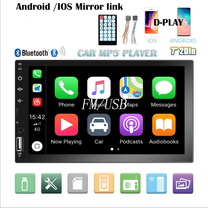 Camecho 2Din автомобильный мультимедийный плеер 7 &quotHD Автомобильный Радио сенсорный