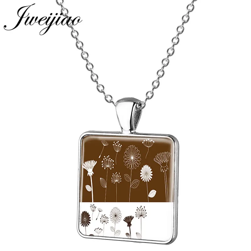 Ожерелье JWEIJIAO с белым одуванчиком Бабочка летающая в одуванчике искусство