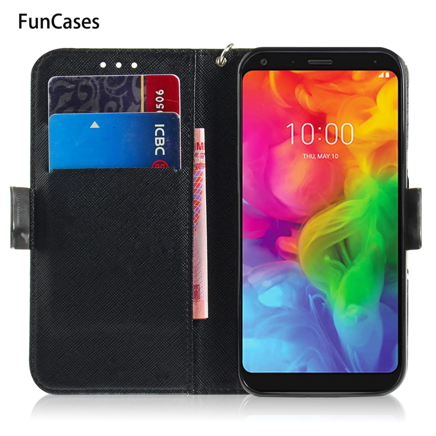 Кошелек чехол для estojo LG V40 ThinQ Movil Leopard Rhinestone случае принципиально СПС Q8 Q Stylo 4 Флип