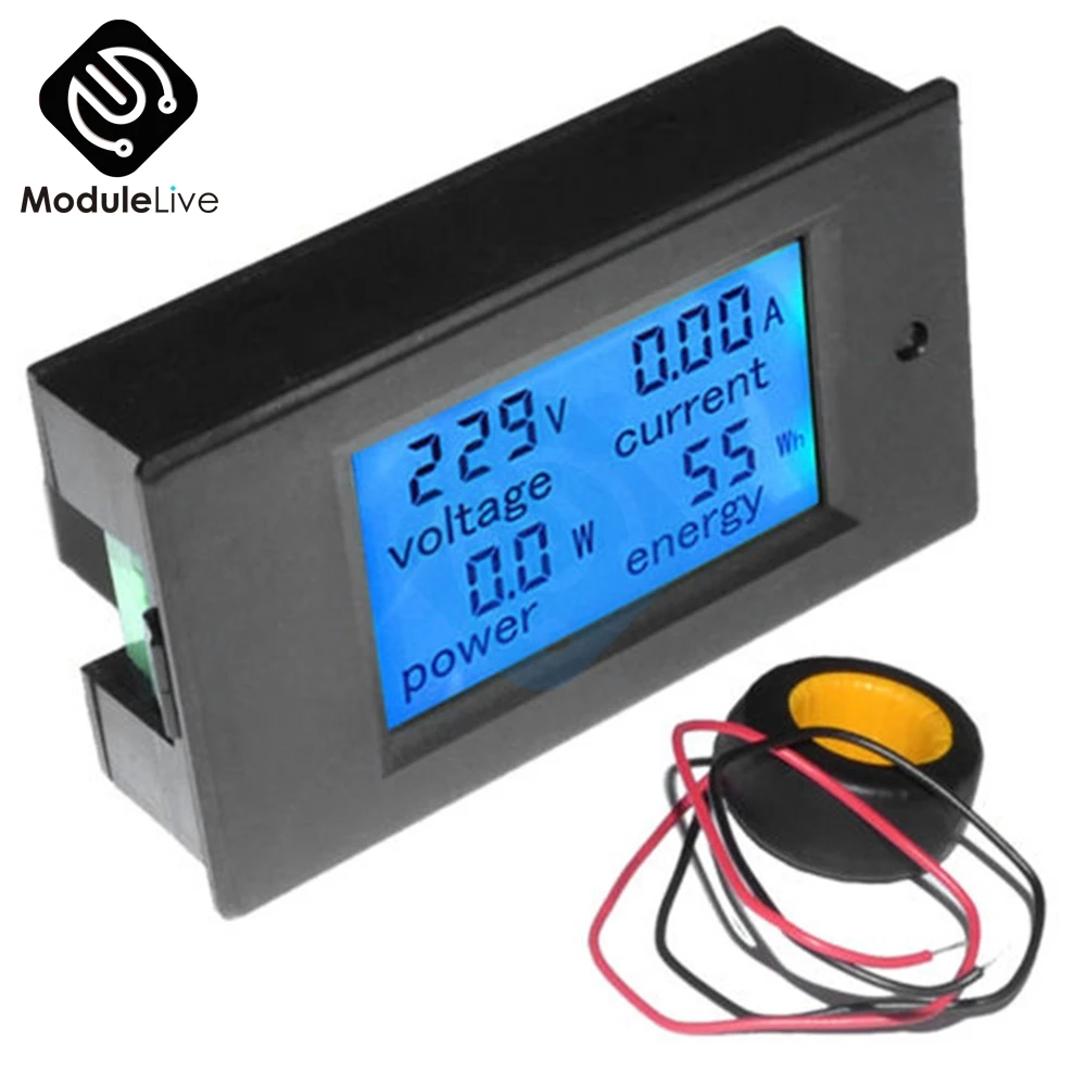 100A AC 80 V-260 V 100A 20A 4 в 1 ЖК-дисплей цифровой вольтметр Амперметр мощность энергии мультиметр Панель тестер метр монитор - Цвет: 100A