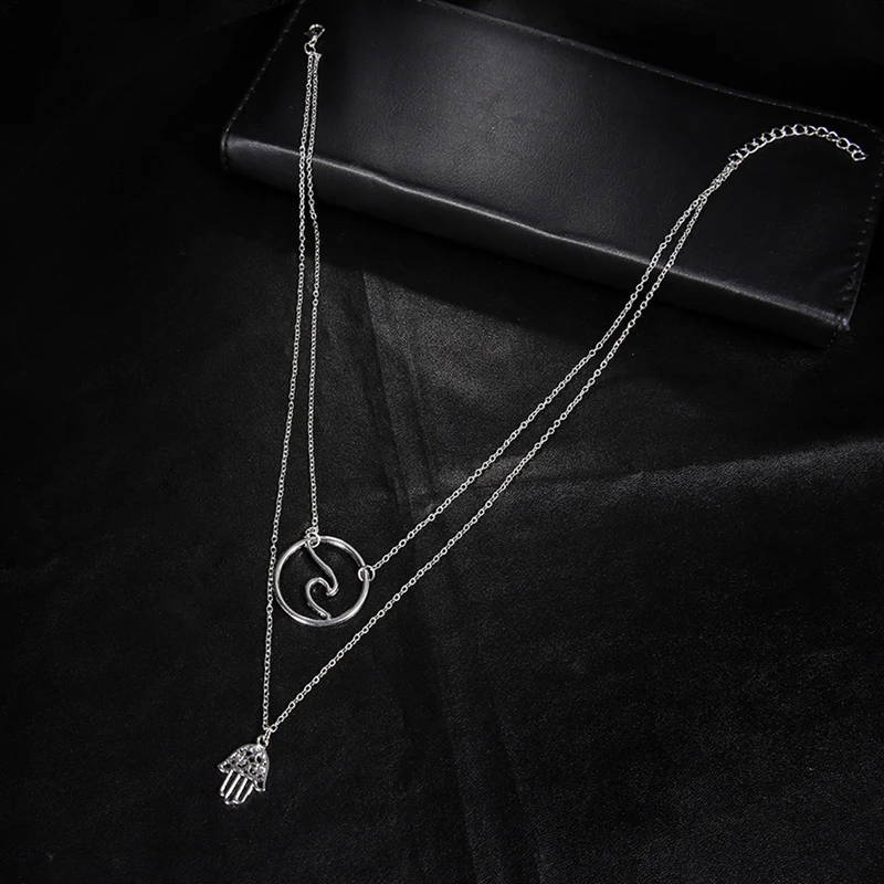 2018 очаровательные Модные Серебристые Цепочки и ожерелья ладони серебряный