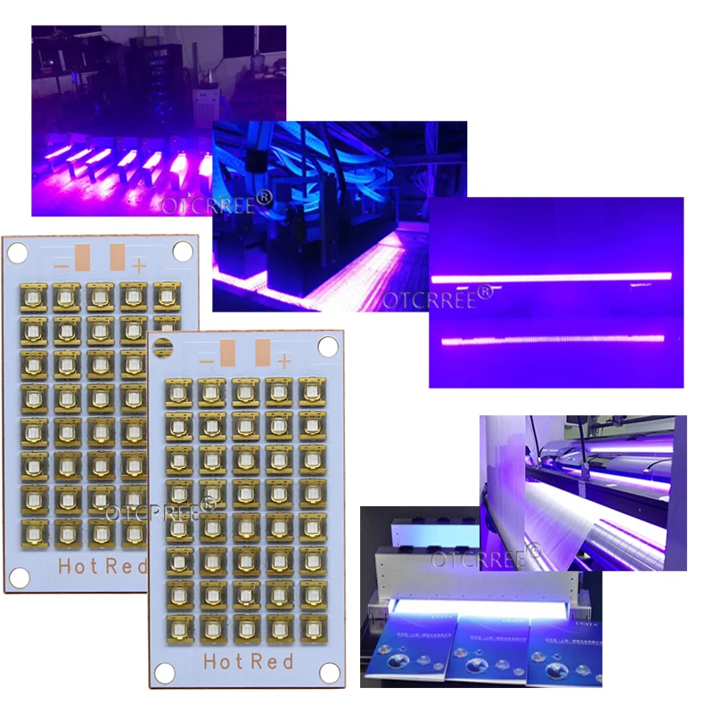 50W100W120W200W полу светодиодный s УФ лампа 395nm 405nm 420nm 365nm УФ фиолетовый светодиодный медный PCB для УФ-светильник планшетный принтер клей отверждения светильник