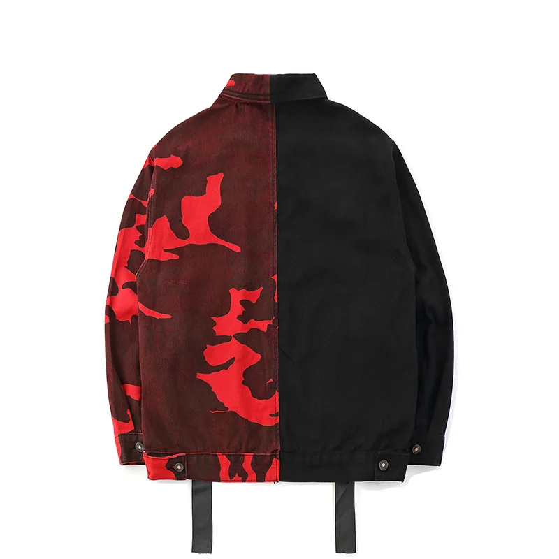 New Fashion High Street Men's Jeans Jackets Black Red Camouflage Bomber Men and Coats Casual Mens Streetwear | Мужская одежда