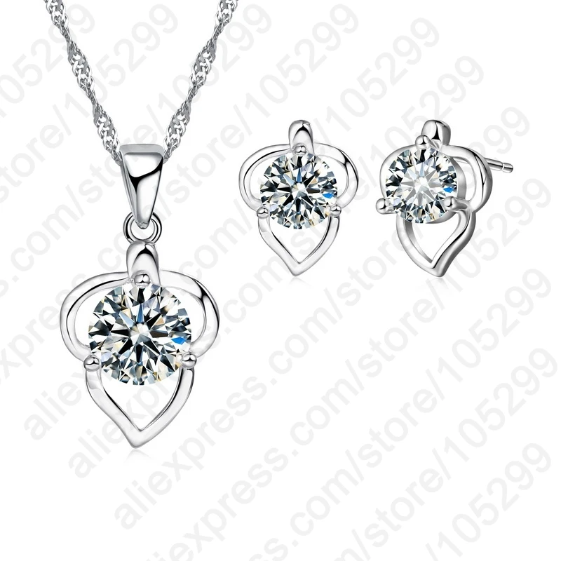 Женский новый свадебный подарок серебро 925 пробы кубическое сердце в форме воды