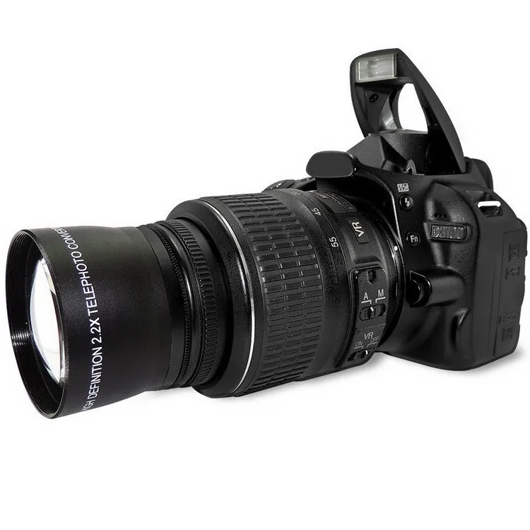 УФ-фильтр 52 мм с 2.0x телеобъектив для камеры Nikon D90 D80 D700 D3000 D3100 D3200 D5000 D5100 D5200 фирменнй переходник для объектива Canon 18-55 мм DSLR камер