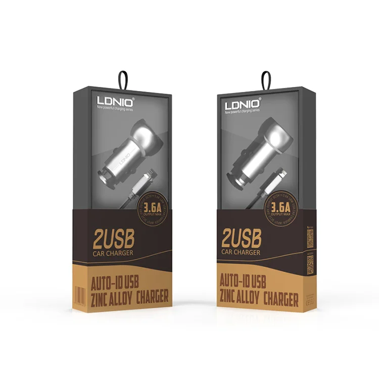 LDNIO C401 5V 3.6A зарядное устройство для мобильного телефона+ кабель для iPhone samsung Xiaomi OPPO USB Автомобильное зарядное устройство универсальное