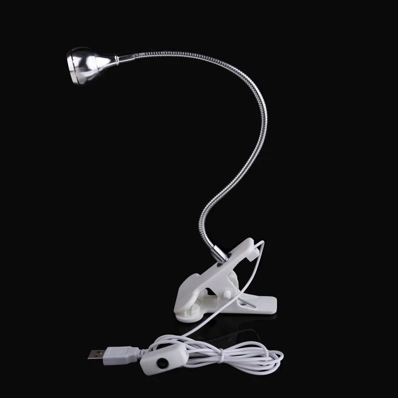 USB гибкий 3 светодиодный светильник Настольная лампа с зажимом для ноутбука ПК черный