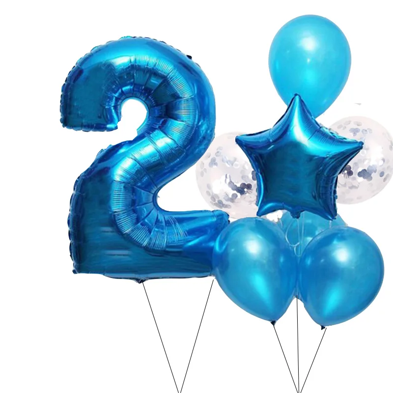 Воздушные шары для дня рождения мальчика украшения детский первый/2-й день