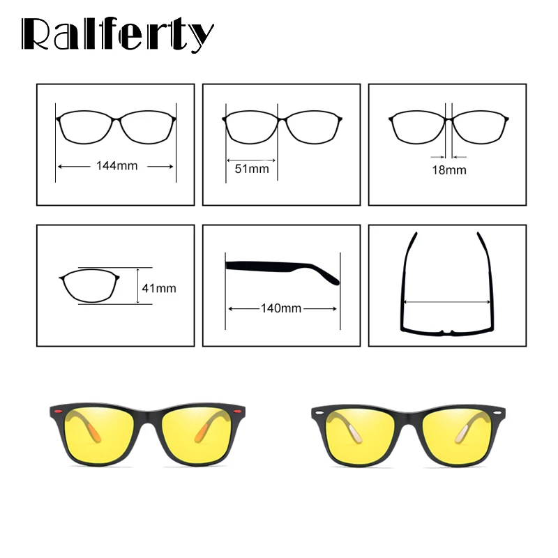 Ralferty, поляризованные фотохромные солнцезащитные очки для мужчин и женщин, желто-коричневые очки ночного видения, мужские солнцезащитные очки Хамелеон для вождения, K1052