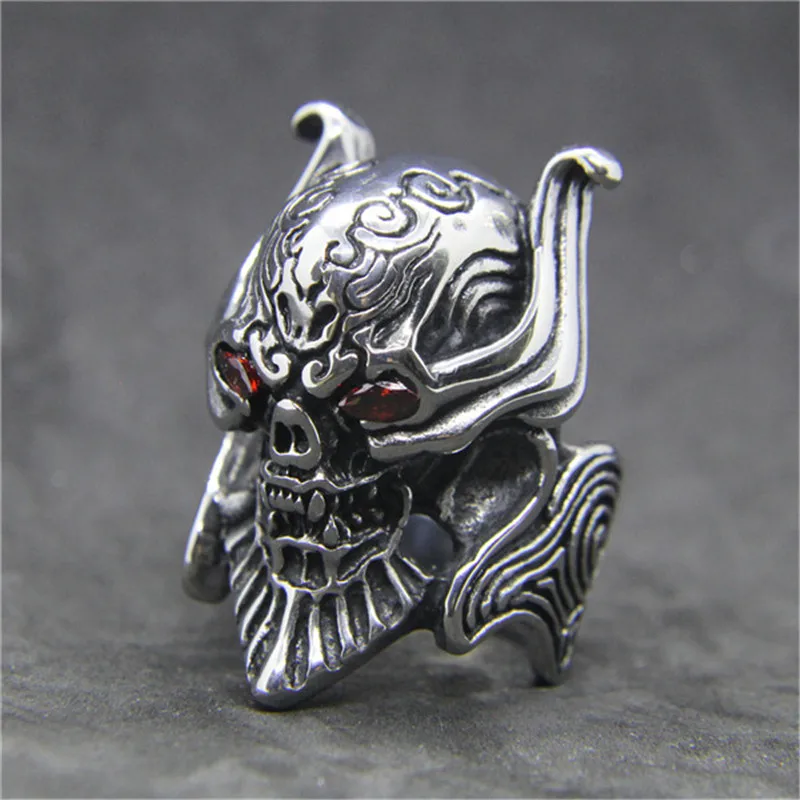 Rany&ampRoy Red Crystal Eyes Skull Ring 316L Stainless Steel Fashion King | Украшения и аксессуары