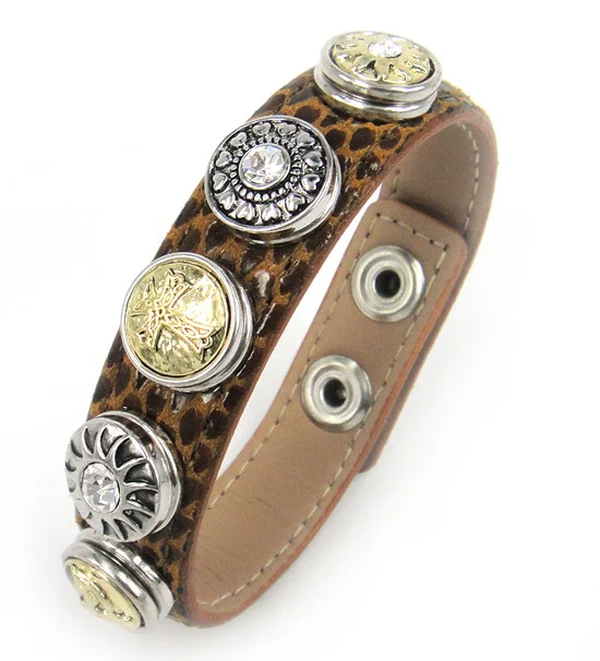 Бесплатная доставка коричневый Змеиный кожаный мини-браслет 1 2 см 5 шт.