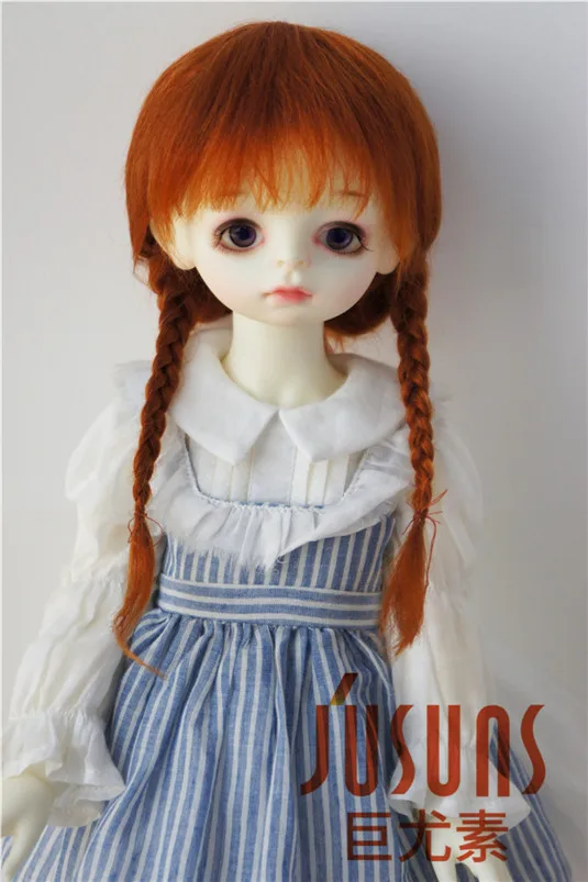 JD018 модный bjd парик мохера Размер 3-4 дюймов 4-5 дюймов и 9-10 дюймов Красивая Ана два оплетки парик для куклы Высокое качество кукольные волосы - Цвет: 9-10inch Carrot M8