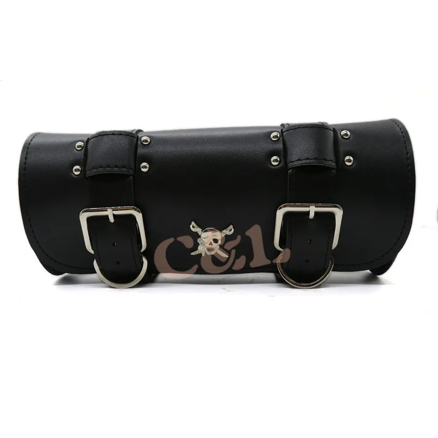 Черная мотоциклетная Сумка-седло с черепом из искусственной кожи Боковая Сумка