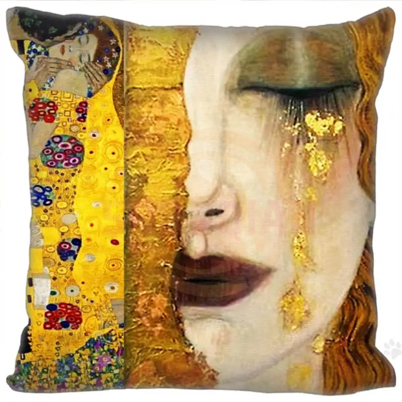 Горячая Распродажа квадратная наволочка Gustav Klimt Kiss на заказ молнии разные