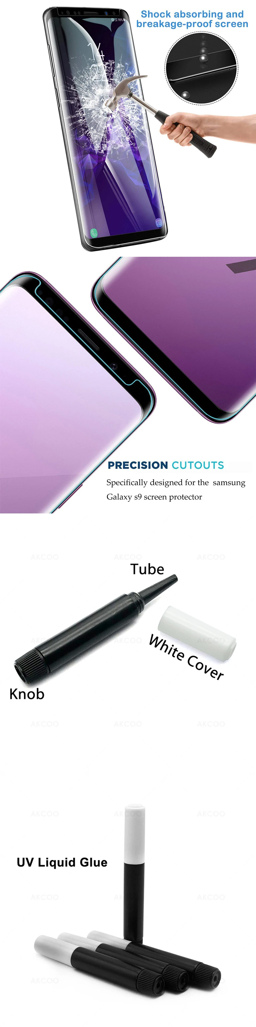 Полный клей УФ-экран протектор для samsung S10e S10P S8 S9 Note9 mate 20 Pro P30pro для Oneplus 7 pro(без светильник, только клей+ стекло