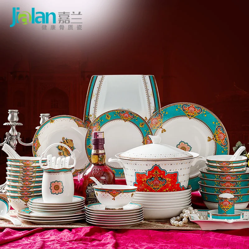 Гранвиль латинский стиль 60 головок Европейский костяной фарфор посуда керамика