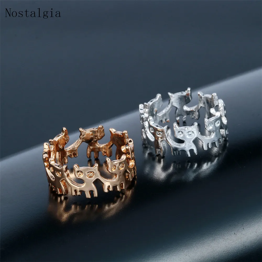 Ностальгия животное кошка кольцо ювелирные изделия Anello Uomo женские модные