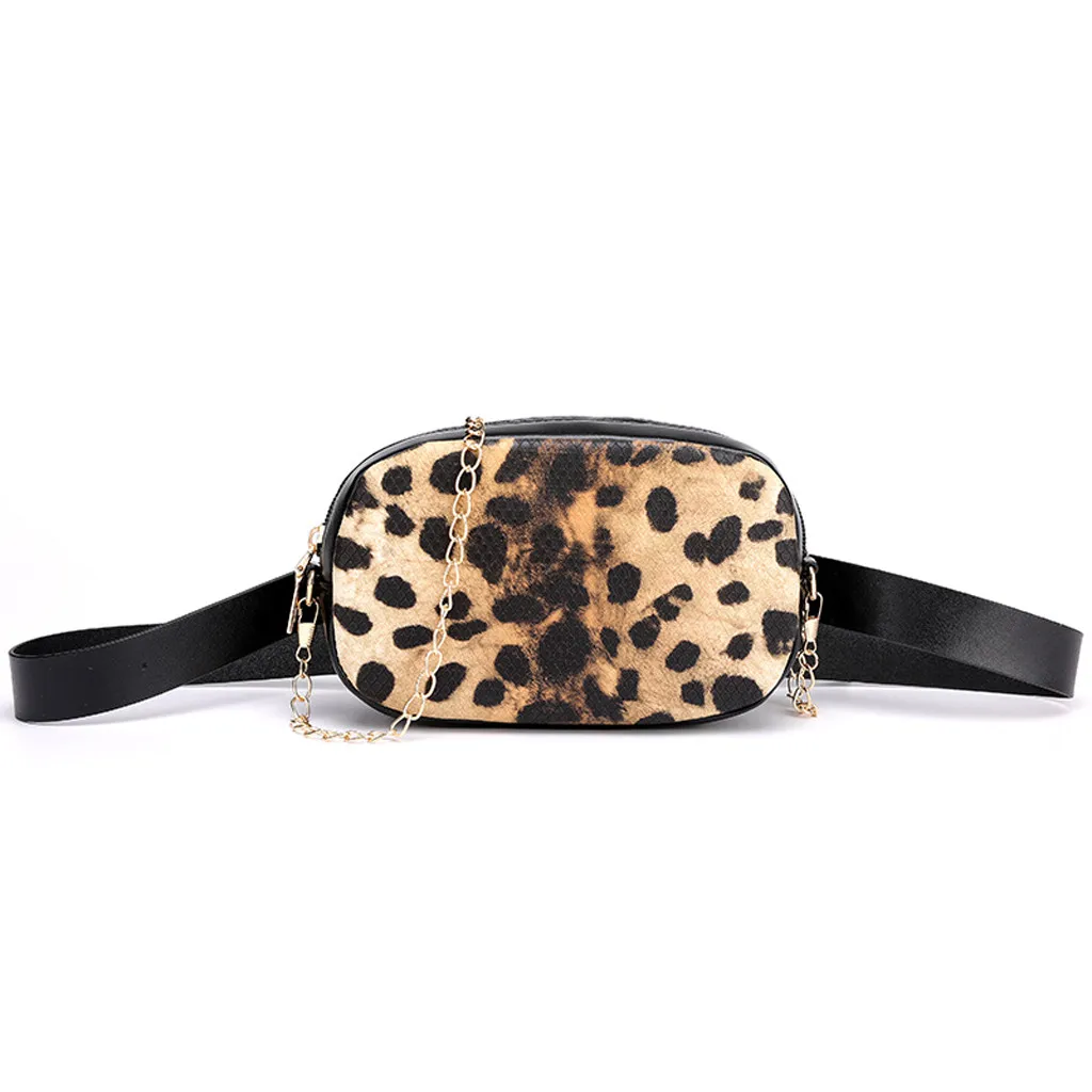 Women'S belt Bag Outdoor Travel Fanny Pack Leopard Zipper Messenger Bags Sports Chest Bag Solid Small Waist Bag Bolsa Cintura