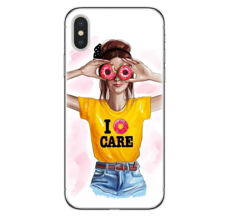 Модный Рождественский мягкий чехол для телефона из ТПУ девочек iPhone 8 7 6S Plus 5X XR XSMax