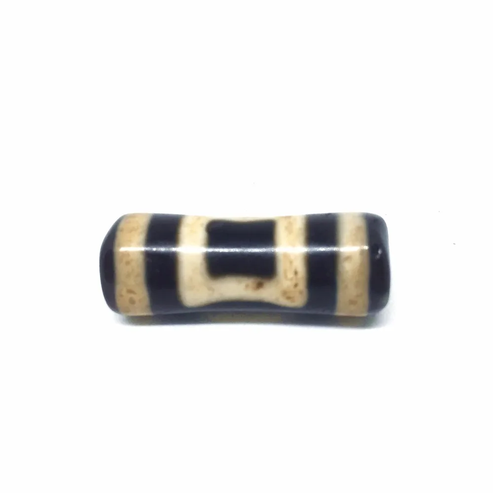 

Rare Pattern Earth and Sky 12mm*33mm Black and White Amulet Tibetan Dzi Beads for Bracelet DIY Jewelry Making Great Gifts