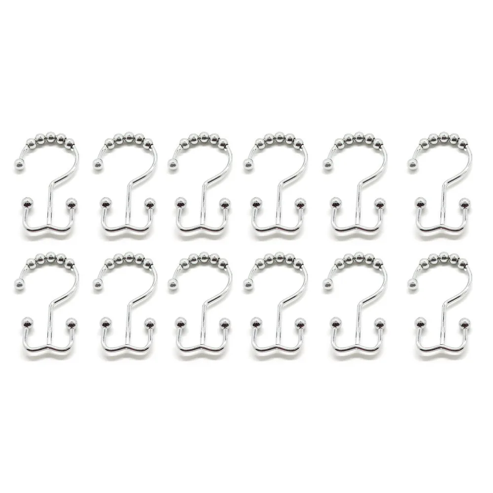 Hotel Bathroom Durable Double Hooks Metal Roller Ring Set of 12 Multi-functional | Обустройство дома