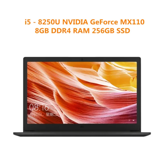i5 8G 256G MX110 Ноутбук Xiaomi Mi Ruby, 15,6 дюймов, ноутбук с ОС Windows 10, четырехъядерный процессор Intel Core i7-8550u, 8 Гб ОЗУ, 512 Гб SSD, ноутбук - Цвет: i5 8G 256G MX110