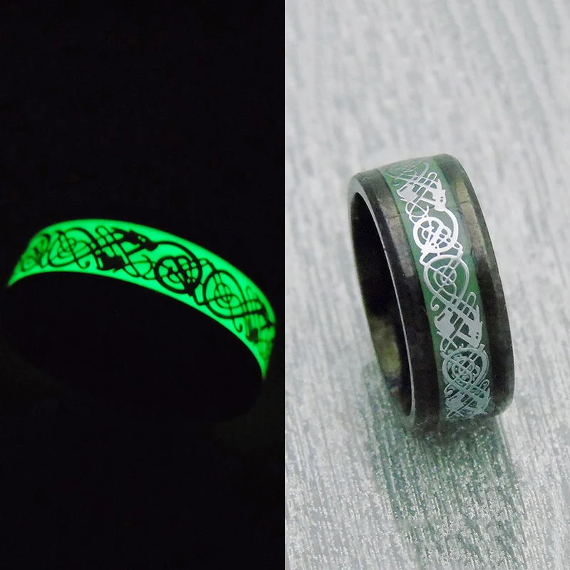 8 мм оригинальный световой кольцо светятся в темноте Дракон масонских крест