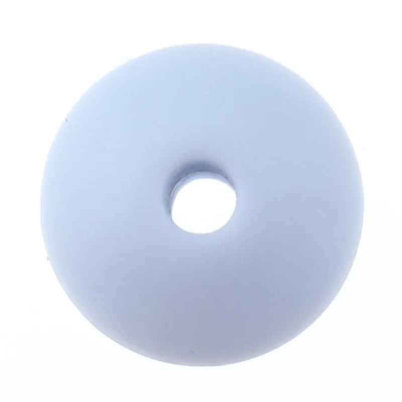 Cuentas de lentejas de silicona para reci&eacute;n nacido, 100 piezas, 12mm x 7mm, mordedor plano, pulseras de dentici&oacute;n, collar, juguetes de grado alimenticio para Baby Shower-4