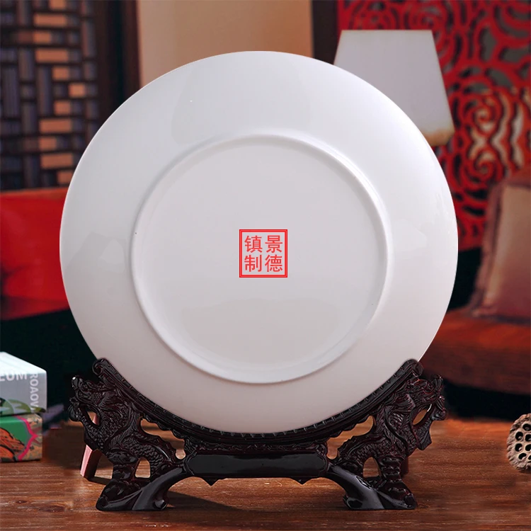 Сине белая керамическая декоративная тарелка Jingdezhen китайская домашняя