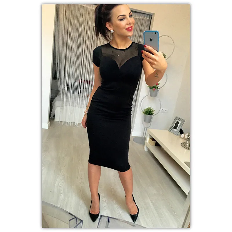 Ретро женское платье черное винтажное летнее элегантное сексуальное открытое с