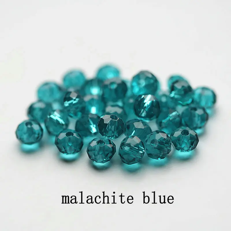 malachite blue Большая распродажа 6-8 мм круглые Кристальные бусины разноцветные шармы стеклянные свободные бусины для изготовления украшений о - Цвет: malachite blue