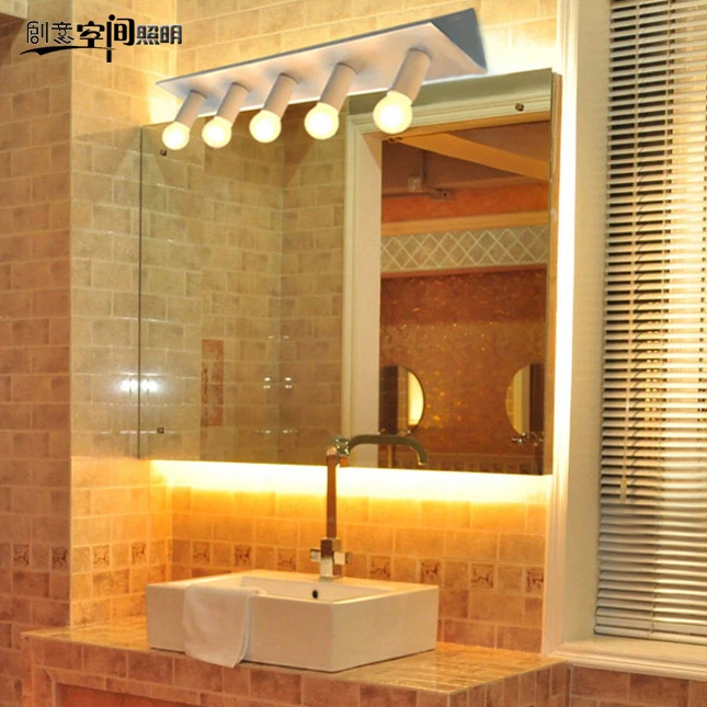 

Modern minimalist creative triangle bar E27 LED bulb mirror light home deco bathroom black/white iron wall sconce lamp