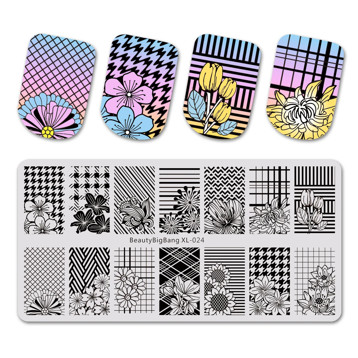 643824322905 BeautyBigBang 6*12 см прямоугольные пластины для штамповки ногтей летние цветочные геометрические трафареты для дизайна ногтей - Цвет: 643824322905
