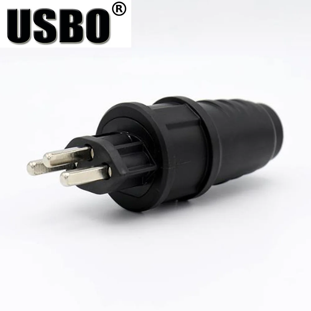 Black 10A/16A 250V EU Swiss universal electrical AC Colloidal Material industry household male female wiring power adaptor plug |