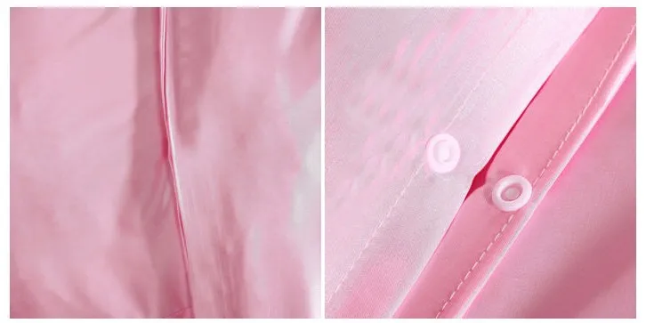 7 шт. розовый Шелковый сатин комплекты постельного белья California king queen size