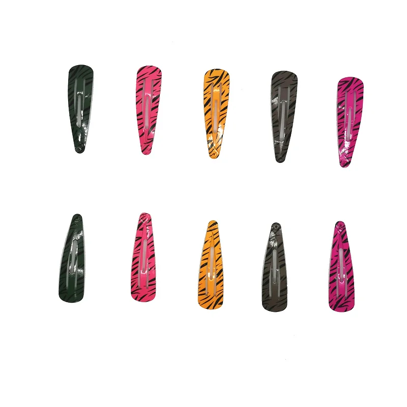Leopard Print 50 шт./лот заколки для волос с цветами заколки для волос в горошек заколки для волос с бантиками заколка с мультяшными бабочками заколка для волос карамельного цвета аксессуары для волос для девочек - Цвет: Leopard Print