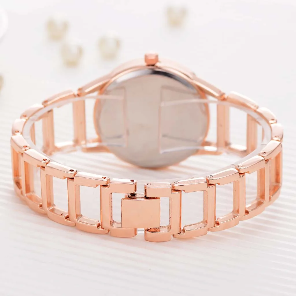 Роскошные женские часы из розового золота простые и модные роскошные