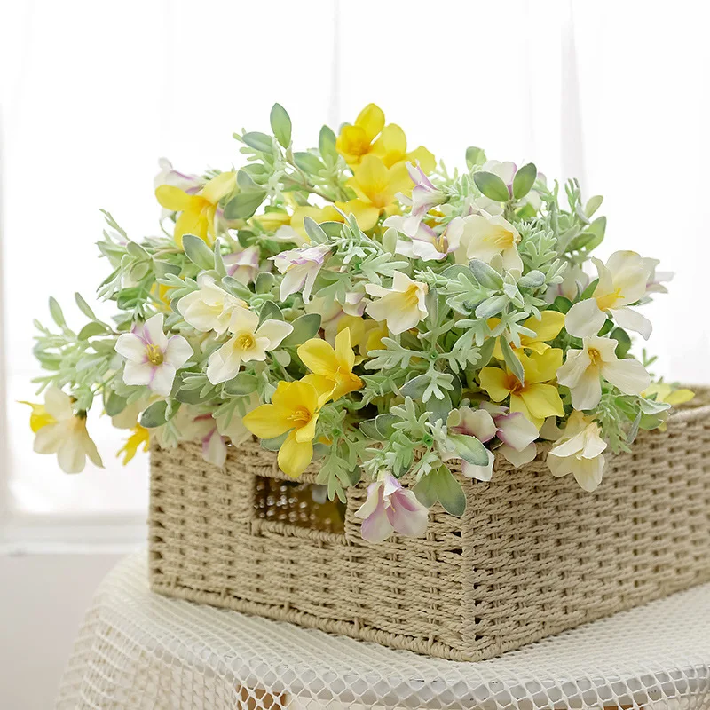 

Flone Artificial Plants Silk Lily Flower Bouquet Fake Flowers Indoor Garden Home Decoration Morning Glory Green Plant