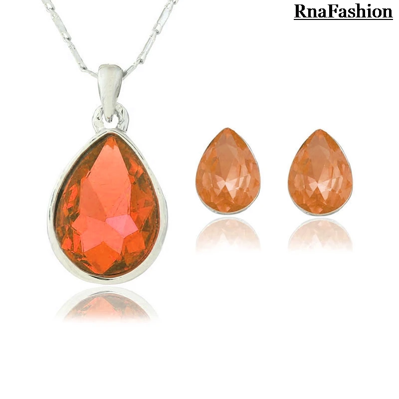 Комплект из колье и серёг с кристаллами|necklace earring set|fashion jewelry setjewelry sets |
